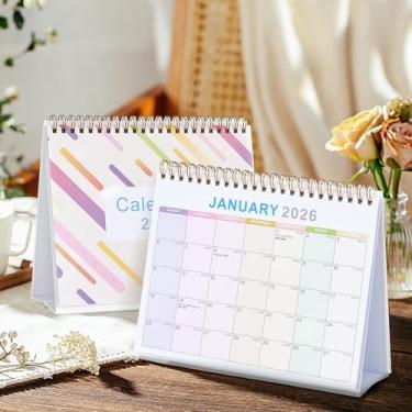 Imagem de Calendário de mesa de janeiro de 2026 a junho de 2027 grande, 55 x 43 cm, calendário de mesa com capa de plástico, 18 meses, seção de anotações