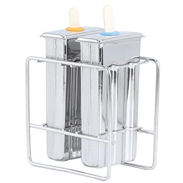 Imagem de Acouto Moldes de Sorvete de Aço Inoxidável Picolés Caseiros - Kit para Fazer Gelo Com 2 Moldes, Tampas, 55 Palitos, Escova de Limpeza e Rack de Armazenamento - Crie Guloseimas Deliciosas e Saudáveis