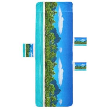 Imagem de STAYTOP Capa de toalha de cadeira de descanso 215,88 cm x 76,2 cm, capa de espreguiçadeira macia, capas de cadeira de praia com bolsos para jardim, pátio, pátio, banhos de sol, gramado e cena de praia