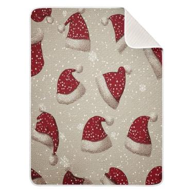 Imagem de Wassud Chapéus de Natal Cobertor de Bebê para Meninos Meninas Cobertor Infantil Essencial para Recém-nascidos Cobertores de Bebê Macio 76 x 101 cm
