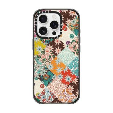 Imagem de CASETiFY Capa Impact para iPhone 16 Pro [2,5 m 4X proteção contra quedas de grau militar/compatível com Magsafe] - Patchwork Sarilmak - Preto transparente