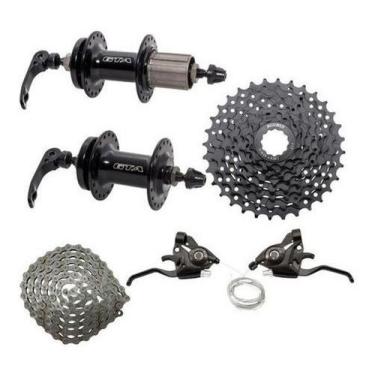Imagem de Kit Par De Cubos Cassete K7 8v Corrente Trocadores Bike Mtb - GTA GTS