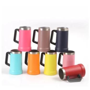 Imagem de Caneca Térmica Chopp Cerveja 710ml - Camada Dupla Em Inox 304, Mantém Bebidas Frias/Quentes, Anti-Vazamento Ideal para Churrasco e Bar(ALEATORIA)