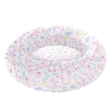 Imagem de SEHANY Cama de cachorro com estampa de gatos fofos, removível e lavável, pequena, redonda para gatos, cama fofa super macia para animais de estimação com fundo antiderrapante para cães pequenos e