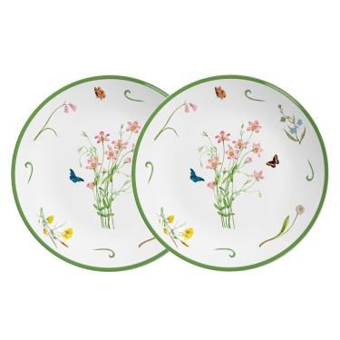 Imagem de Jogo 2 Pratos Raso Coup Jardim Campestre Cerâmica Alleanza 29cm