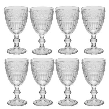 Imagem de Jogo 8 Taça De Cristal Ecológico Para água Suco Mauve 320ml Transparente Wolff