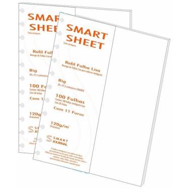 Imagem de Kit 2 Refil Caderno Inteligente 120G 100 Folhas Liso Grande
