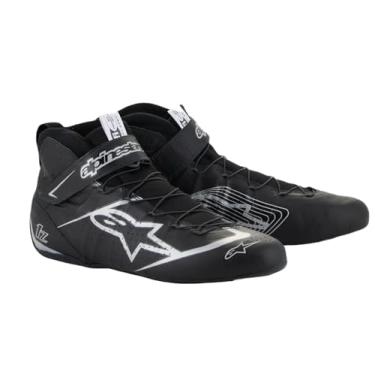 Imagem de Alpinestars Tênis de direção, Tech-1 Z V3, cano médio, aprovado pela FIA, couro externo, interior aramida, preto/prata, lateral 13, par
