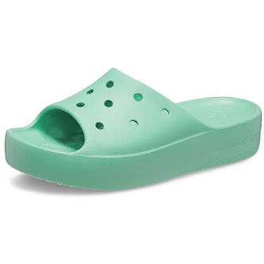 Imagem de Crocs Sandália feminina clássica com plataforma, Pedra de jade, 35