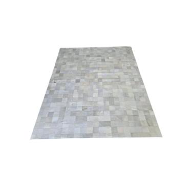 Imagem de Tapete De Couro Natural Premium Placas 10x10cm (Cinza Claro)