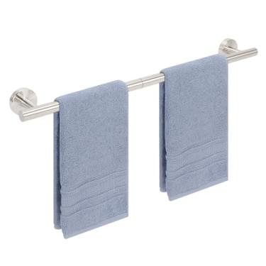 Imagem de Livabber Barra de toalha de banho, toalheiro de aço inoxidável 304, suporte de toalha resistente montado na parede para acessórios de banheiro, cozinha, 61 cm (níquel escovado)