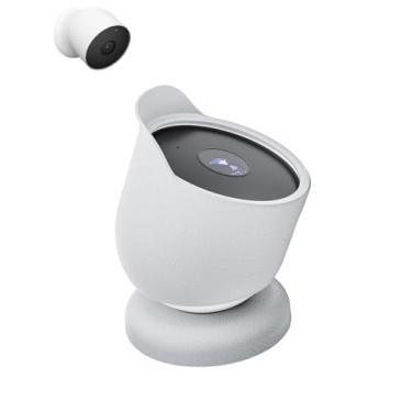 Imagem de Capa protetora externa para câmera Google Nest, capa de proteção completa WUNIAK de silicone macio, impermeável, à prova de choque e poeira (branca)