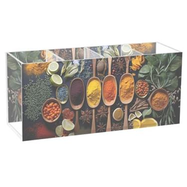 Imagem de TSENQUE Porta-canetas de acrílico personalizado com várias especiarias para arte de mesa, organizador de pincéis, porta-lápis, copo de escritório, organizador de decoração de mesa