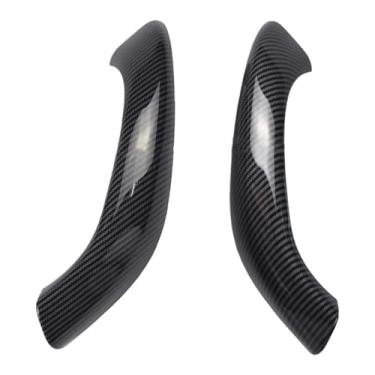 Imagem de 2/4pcs maçaneta interior do carro porta interna painel de apoio de braço puxar compatível para BMW X1 X2 F48 F49 51417417513(Carbon Fiber Pattern 2pcs)