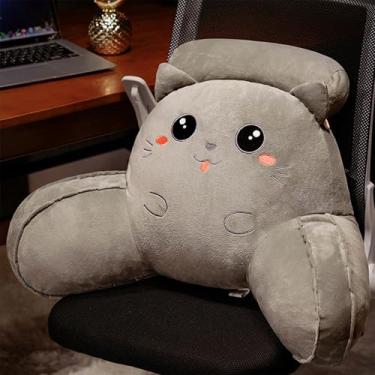 Imagem de CYTJHMD Encosto de leitura com braços, almofada de leitura para sentar na cama, almofada de cadeira de apoio para as costas para sentar assistindo TV, lendo jogos, descanso, D, 60 x 40 cm