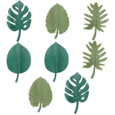 Imagem de Ímãs de geladeira decorativos em forma de folha, conjunto de 8, ímãs decorativos de plantas 3D, ímãs fofos de geladeira, decoração de cozinha criativa inspirada na natureza para armário de cozinha de