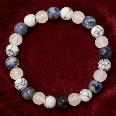 Imagem de Pulseiras elásticas com contas para mulheres e homens, preta, calmante, multi-pedras preciosas, para paciência, contas de cristal, joias, One Size, Pedra, Sem Pedra Preciosa