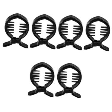 Imagem de minkissy 6 peças de grampo de cabelo dentado interno redondo com clipe de rabo de cavalo para fixação grossa com segurança durante todo o dia