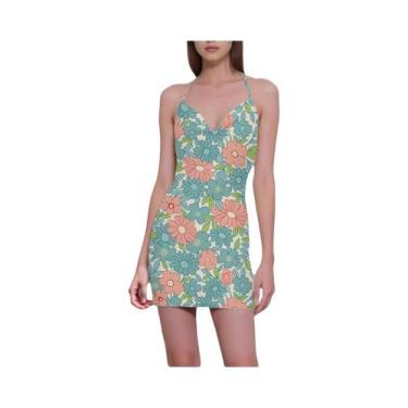 Imagem de Vestido Curto Floral Feminino Com Decote Halter Para O Verão, Sexy, Re