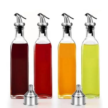 Imagem de Kit 2 Galheteiro Vidro 500ml Bico Dosador Porta Azeite Vinagre Molho Shoyu Pimenta Cozinha Culinária