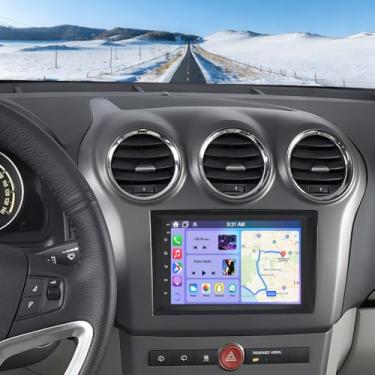Imagem de Atualização de rádio veicular Android 14 para Saturn Vue 2008-2010, tela sensível ao toque IPS de 7 polegadas, unidade de cabeça estéreo para carro duplo Din com CarPlay sem fio e câmera de backup