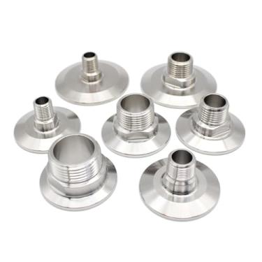 Imagem de 1 peça 1/2 1/4 3/4 2.5 cm Npt macho rosca adaptador junta SS304 aço inoxidável Tri braçadeira 25,4 50,5 64 mm encaixe de tubulação Homebrew (FERRULE 64MM_3/10.2 cm)