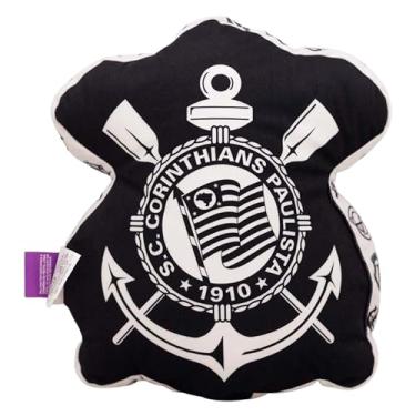 Imagem de Zonacriativa - Almofada Formato Corinthians | Toque aveludado em microfibra, enchimento fibra siliconada | Ideal para o descanso do Timão e torcedores fiéis