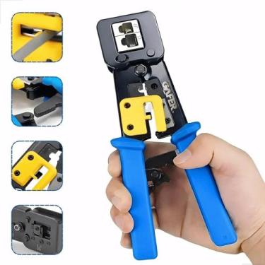 Imagem de Alicate Crimpador RJ45 RJ11 RJ12 para Cabos UTP Vazado EzCrimp Rede e 