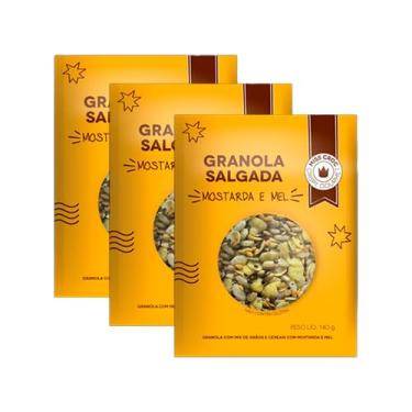 Imagem de Kit 3X: Granola Crispy Mostarda e Mel Sachê Miss Croc 120g