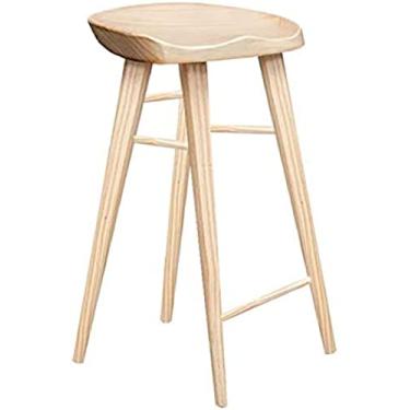 Imagem de Banco De Bar Modern Simplicity Banco Alto De Madeira Maciça Design Ergonômico Cozinha Banco De Café Da Manhã Balcão De Bar Peso 150kg Altura 55/65/75cm Conjunto De Cadeiras De Bancos De Bar,Cor De