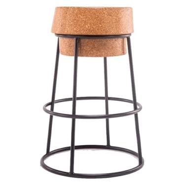 Imagem de WYNSJDBB Cadeira de bar de ferro forjado, cadeira de mesa de ferro forjado, banqueta de bar minimalista moderna, banco de bar americano, banco alto com pedal de pé (65 cm)