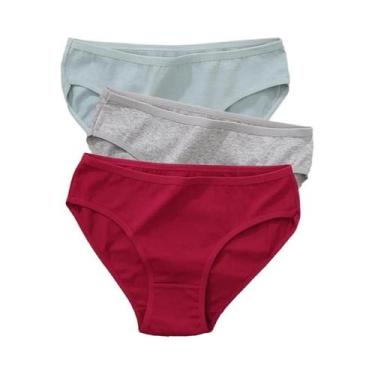 Imagem de Conjunto De 3 Calcinhas De Algodão Femininas Com Design Jacquard, Core