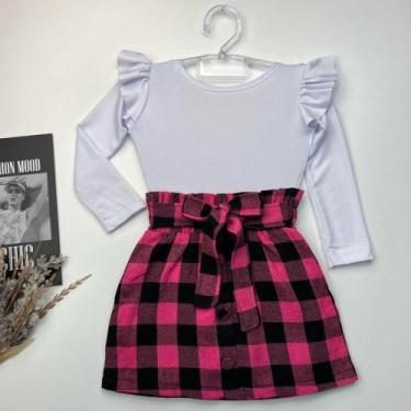 Imagem de Roupa Juvenil Country Body Inverno Saia Xadrez Look Junino Conjunto Ad