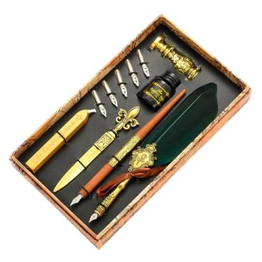 Imagem de Conjunto de tinta de Quill | de pena antiga para escrever | de imersão, de vedação, carimbo de vedação, ferramenta de envelope, melhor kit de presente para escrita, desenho, assinaturas