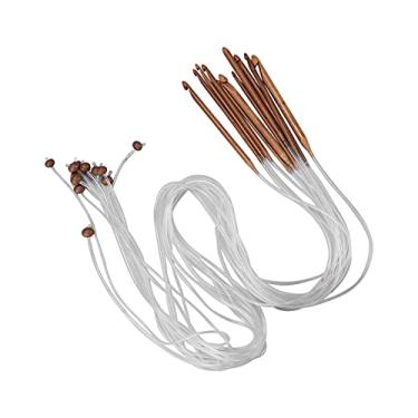 Imagem de Pissente 12 Unidades de Ganchos de crochê, Conjunto de Agulhas de tricô de Bambu Com Tubo Carbonizado Tunisiano Com Superfície Lisa e Polida, para Tecer Tapetes, Xales, Suéteres,