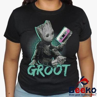 Imagem de Baby Look Groot 100% Algodão - Guardiões da Galáxia -  Guardians Of Th