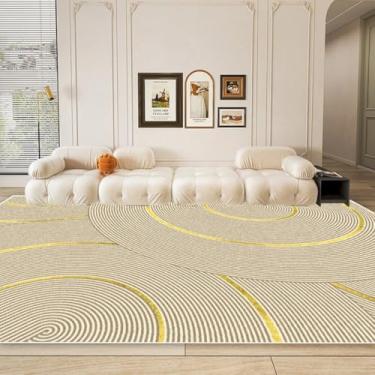 Imagem de Tapete moderno e simples para sala de estar, decoração de casa, com listras, ideal para sofá, escritório, sala de estar, mesa de centro e para apoiar os pés (80x160cm 31,5x63in/Laço - 6)