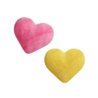 Imagem de Almofada ção de Pelúcia Para Presente Decoração Quarto(coracao P 1 ROSA 1 AMARELO)