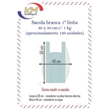 Imagem de Sacola branca 40 x 50 cm 1º linha - 1 Kg - sacola plástica (999) - Ext