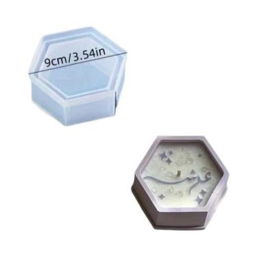 Imagem de Molde De Silicone Para Vela Hexagonal, Caixa De Armazenamento Geométri