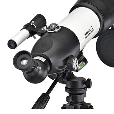 Imagem de pcagfaajmh Telescópio refrator portátil de distância focal de 400 mm – Ótica de vidro totalmente revestido – Telescópio ideal para iniciantes, concentração de filme verde multicamadas 131X