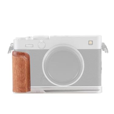 Imagem de Sanpyl Punho de Mão Em Forma de L para Câmera XE5, Suporte Em L de Liga de Alumínio Com Alça de Madeira, Furo Roscado de 1/4 pol. Integrado e Interface de Parafuso Fixo (Prata)