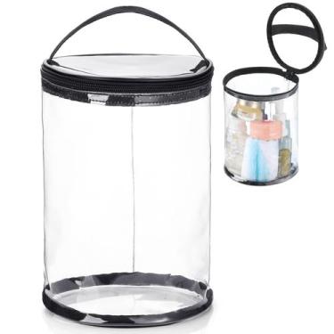 Imagem de Bolsa de loção transparente Sanwuta Toiletry Cylinder impermeável pret