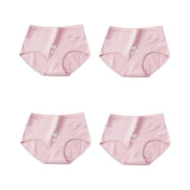 Imagem de Calcinhas De Algodão plus Size De Cintura Alta, 4 Peças, Sem Costura E