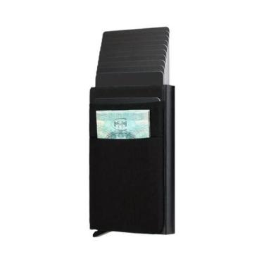 Imagem de Carteira Slim De Alumínio Para 12 Cartões, Compartimento Traseiro Elás