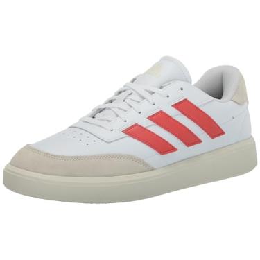 Imagem de adidas Courtblock Tênis masculino, Branco/Preloved Scarlet/Wonder White, 41