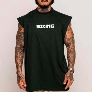 Imagem de Camiseta Regata Longa Oversized Algodão Boxing Logo Minimalista Arte-Unissex