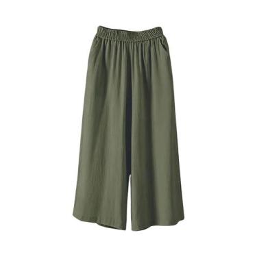 Imagem de Calça feminina casual e versátil estilo preguiçoso com bolsos leve cin