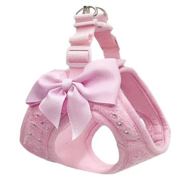 Imagem de Peitoral macio para decoração para cães, coleira para animais de estimação, coleira de três tamanhos (rosa, P)