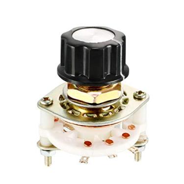 Imagem de 2P3T Seletor de interruptor rotativo de canal de banda de deck único com 2 polos e 3 polos com botão preto